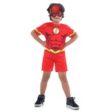 Fantasia Flash Curto Infantil - Liga da Justiça - Original