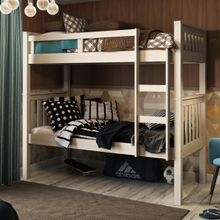 Beliche Solteiro Branco Lavado 100% Madeira Pinus c/ Escada Lateral - Saraiva