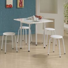 Conjunto de Mesa Nádia Quadrada Dobrável Branco 4 Banquetas - Criativa