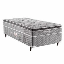 Cama Box Conjugada Solteiro Herval Nature com Pillow Inn e Molas Bonnel 56x88x188cm - Cinza/Branco Floral