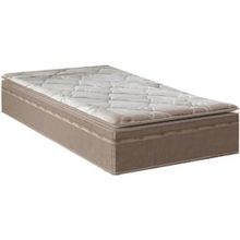 Colchão de Solteiro Portobel Potenza Platinun com Molas LFK e Revestimento em Tecido Malha 34x88x188cm - Bege Claro