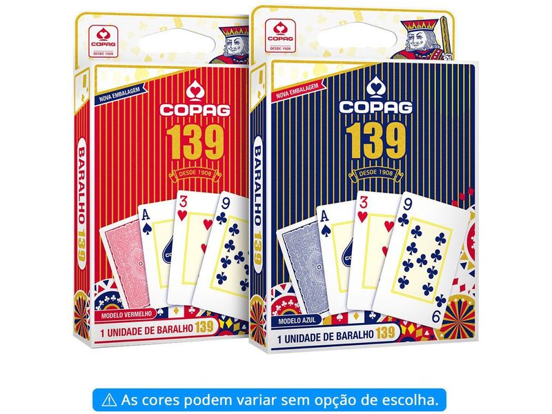 Jogo Baralho 139 Copag - 55 Cartas - Shop Coopera