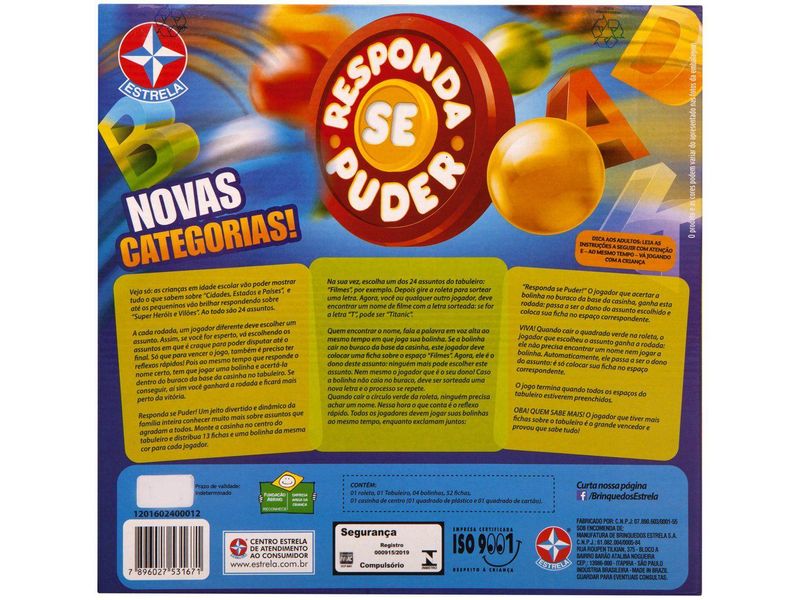 Jogo Responda se Puder - Estrela - Shop Coopera