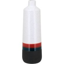 Garrafa Decorativa Cerâmica Branco Tilos 41X13X13Cm