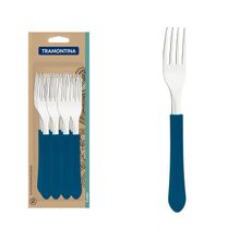 Conjunto Garfos Mesa Inox 12 Peças Leme Azul Tramontina