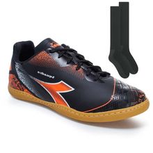 Kit Chuteira Futsal Diadora Squadra + Par de Meião