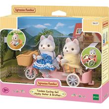 Bonecas - Sylvanian Families - Bicicleta Dupla - Irma e Irmao Huskys - 5637 EPOCH MAGIA