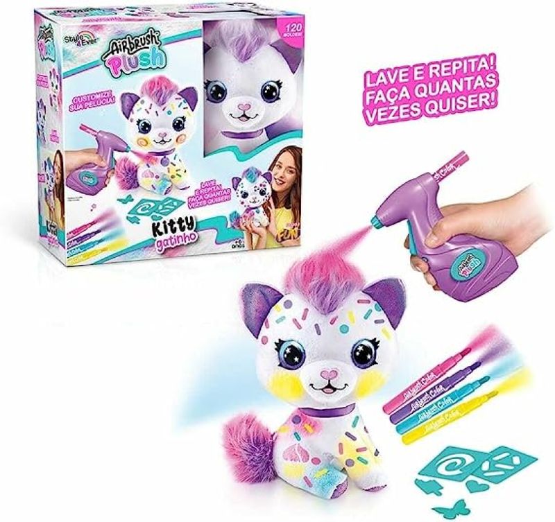 Pelucia Airbrush Plush Kitty Gatinho Para Pintar F0110 3