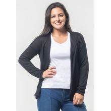 Cardigan Pau a Pique Básico Preto