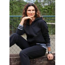 Casaco Pau a Pique Moletom Aberto Preto