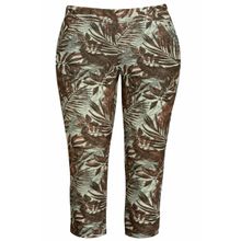 Calça Pantacourt Pau a Pique Estampada Marrom
