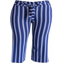 Calça  Pau a Pique Pantacourt Listrada Azul Marinho