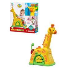 Brinquedo Girafa De Atividades Com 15 Blocos Educativos