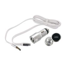Kit Veicular Carregador Lightning E Suporte Magnetico Oex Kv100 -Branco