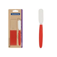 Conjunto Espátulas Manteiga Inox 6 Peças Ipanema Vermelho Tramontina