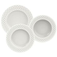 Conjunto com 12 Pratos Tramontina Ingrid em Porcelana - Branco