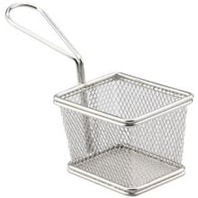 Mini Cesta Retangular para Alimentos Dynasty Fry em Aço Inox - Prata
