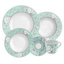 Aparelho de Jantar 20 Peças Tramontina Helen em Porcelana Decorada - Branco/Verde