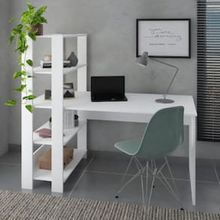 Escrivaninha Artely Match com 3 Prateleiras, Espaço para Impressora e Nicho - 120cm de largura