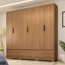 Guarda-Roupa Casal Demóbile Delucca com 233 cm de Largura, 6 Portas e 3 Gavetas