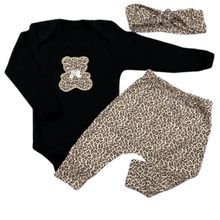 Conjunto Body Manga Longa com Calça e Faixa Moda Blogueirinha Inverno Frio Roupa Bebê Menina SB21250