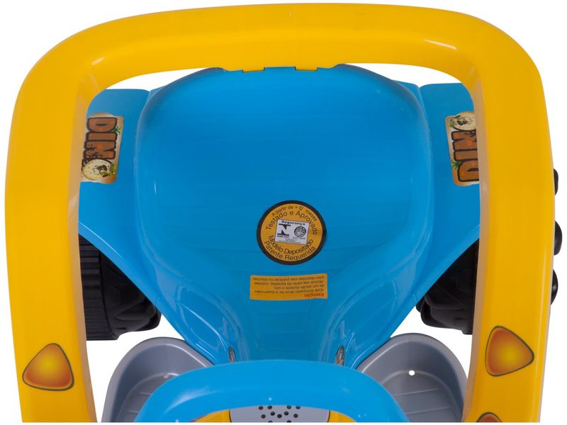 Triciclo Velotrol Motoca Infantil Empurrador Dino Azul