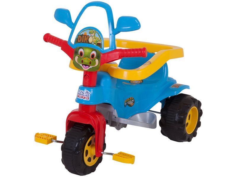 Triciclo Velotrol Motoca Infantil Empurrador Dino Azul