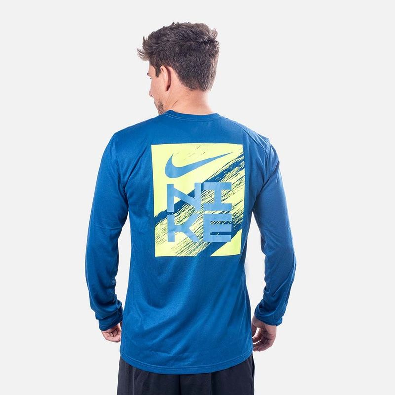 Blue nike dri fit long 2024 sleeve shirt