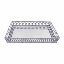 Bandeja Espelhada Retangular Inox Prata - Adely Decor