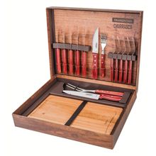 Kit para Churrasco Tramontina Cabos Madeira Polywood Vermelho com Caixa 15 Peças