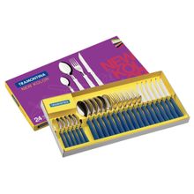 Faqueiro Tramontina New Kolor Inox Azul 24 Peças