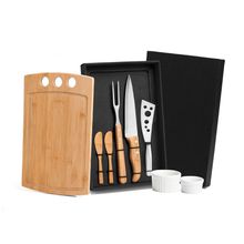 Conjunto Para Churrasco/Petisco Em Bambu/Inox - 2 Em 1 Welf