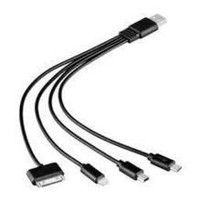 Cabo Usb 4 Em 1 Micro Usb, Lightning, Type C E 30 Pinos Newlink Cb308 Preto