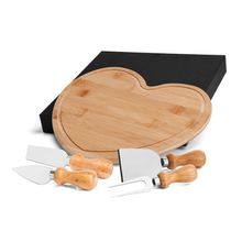 Conjunto para Queijo em Bambu Madeira e Inox - 5 Peças