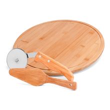 Conjunto Para Pizza Em Bambu Napoli 30 Cm - 3 Pçs Welf