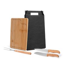 Conjunto Para Churrasco Em Bambu/Inox Dallas - 4 Pçs Welf