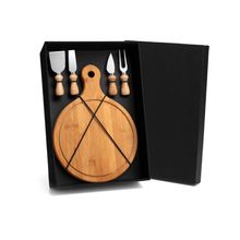 Kit para Queijo em Bambu Madeira e Inox - 5 Peças