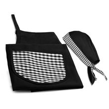 Avental E Bandana Gourmet Em Brim - Preto Welf