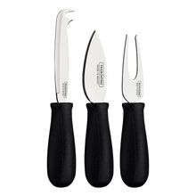 Jogo Para Queijo Inox 3 Peças Harmoniz Preto Tramontina