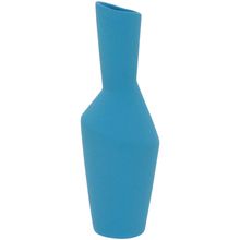 Vaso 27X10X10Cm Cerâmica Azul Phami