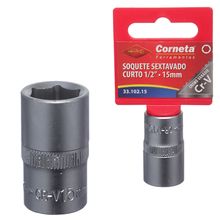Soquete Sextavado Curto 1/2 15Mm Corneta
