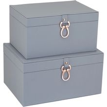 Caixa Organizadora Vênus Sintético Azul 2 Peças Home&Co