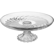 Centro de Mesa 13x31x31 cm Cristal Eco Transparente com Pé Vicenza - GS