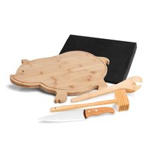 Conjunto Para Cozinha Em Bambu/Inox - 4 Pçs Welf