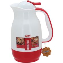 Garrafa Térmica 25X13X13 cm 1L Plástico Vermelho Ampola Vidro Alwa