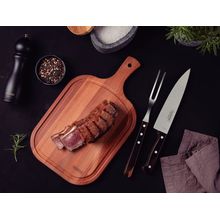 Kit Churrasco Tramontina Inox Polywood Tábua de Madeira 3 Peças