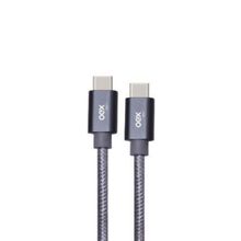 Cabo Type C Em Nylon Trançado Oex Ce200 - 1.5M - Cinza