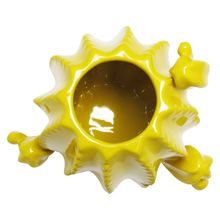 Vaso 22X19X19Cm Cerâmica Amarelo Cactus