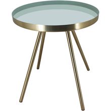 Mesa Lateral 42X35X35Cm Metal Cinza Home&Co Grambello