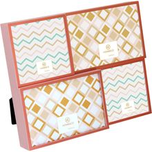 Porta-Retratos 4 Alumínio Rosa Home&Co Versalius 27x21x4cm